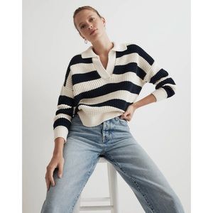 🆕 Madewell Waffle-Knit Henley Sweater
